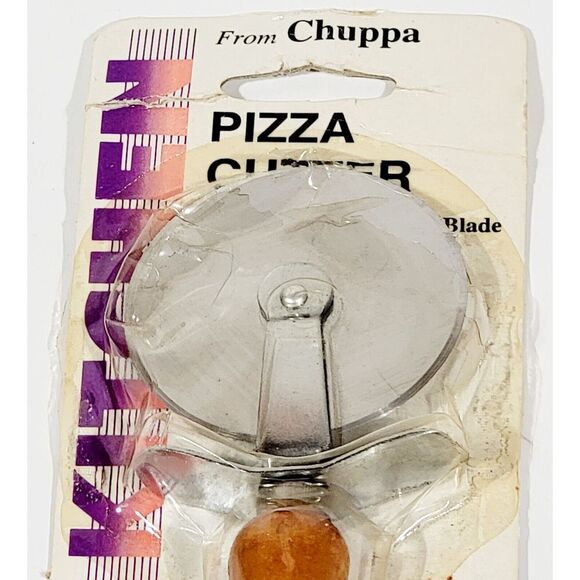 Handy Kitchen Pizza Cutter - Stainless Steel Blade Wood Handle Blade Size 2.5" - Picture 2 of 7